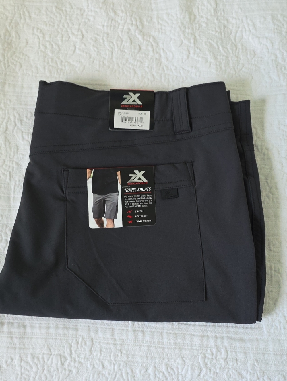 ZeroXposur Men's Travel Shorts - Dark Gray
